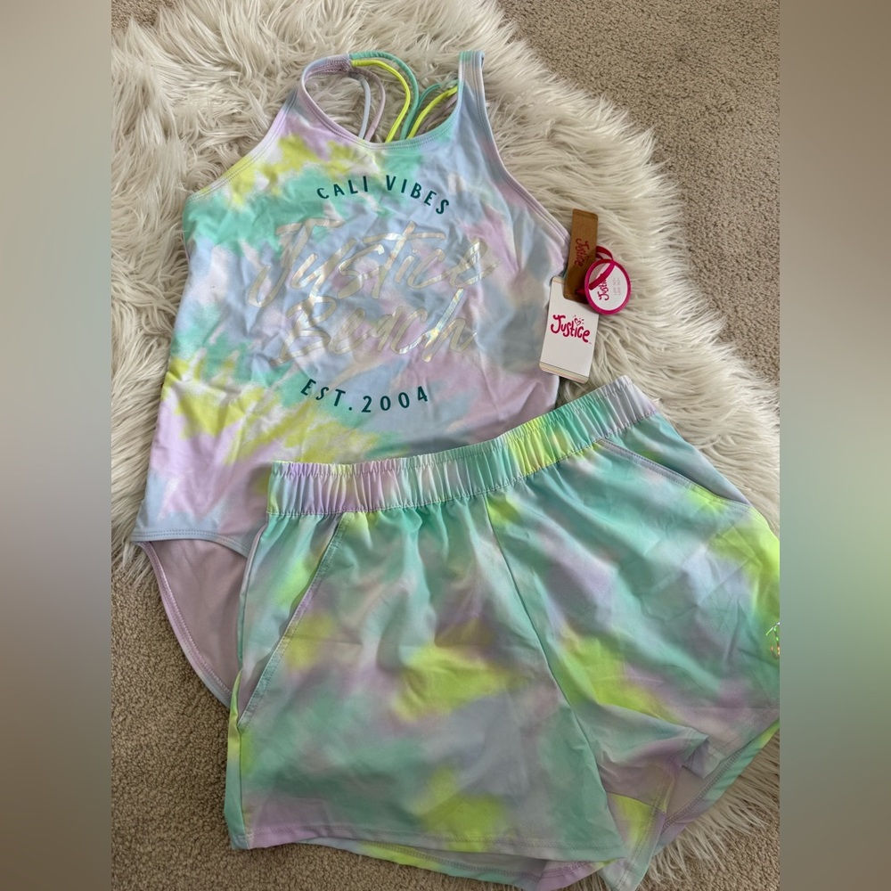 Justice Cali Vibes Pastel Tank and Shorts Set